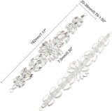 1Pc Shiny Flower Crystal Rhinestone Trim, Flexible Sewing Crafts Bridal Costume Embellishment, for DIY Shoes, Belt, Bag, Hat, Hairband, Platinum, 182x20~38x7.5mm