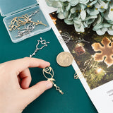 8Pcs 8 Style 201 Stainless Steel Pendants, Laser Cut, with Jump Rings, Flower, Golden & Stainless Steel Color, 48.5~52.5, Hole: 1.2mm, 1pc/style