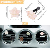 5Pcs Star Gemstone Car Air Vent Clips, Cute Automotive Interior Trim, with Magnetic Ferromanganese Iron & Plastic Clip, 38mm