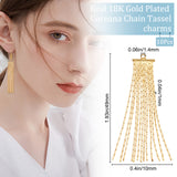 10Pcs Brass Coreana Chain Tassel Pendants, Golden, 49x10x1mm, Hole: 1.4mm