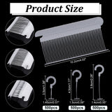 1500Pcs 3 Styles PP Plastic J-Hook Standard Tagging Attachments, PP Plastic Hooks, Hangtag Hooks, Plastic Standard Tagging Gun Fasteners, White, 45~105x15~58mm, 500pcs/style