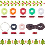 DIY Christmas Keychain Making Kit, Including Barrel Resin Large Hole Beads, Iron Split Key Rings, Mixed Color, 635Pcs/box
