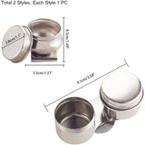 Stainless Steel Colour Modulation Bead Containers, Column, Stainless Steel Color, 2pcs/set