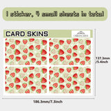 PVC Plastic Waterproof Card Stickers, Self-adhesion Card Skin for Bank Card Decor, Rectangle, Strawberry, 186.3x137.3mm