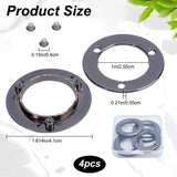 4Pcs Alloy Eyelet Grommets for Bag, Screw-in Style, Round Ring, Bag Loop Handle Connector Rings, Purse Accessories, Gunmetal, 4.1x0.55cm, Inner Diameter: 2.55cm