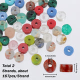 2 Strands Natural & Synthetic Mixed Stone Beads Strands, Heishi Beads, Flat Round/Disc, Mixed Dyed and Undyed, 4x2.5mm, Hole: 0.7mm, about 167pcs/strand, 15.43 inch(39.2cm)