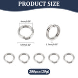 304 Stainless Steel Split Rings, Double Loops Jump Rings, Stainless Steel Color, 5x1.2mm, about 2.6mm inner diameter, 290pcs/20g