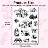 Custom PVC Plastic Clear Stamps, for DIY Scrapbooking, Photo Album Decorative, Cards Making, Stamp Sheets, Film Frame, Mountain, 160x110x3mm