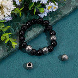 8Pcs 304 Stainless Steel European Beads, Large Hole Beads, Rondelle with Cross, Antique Silver, 10.5x13.5mm, Hole: 5.5mm