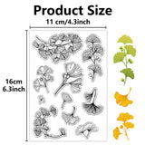 Custom PVC Plastic Clear Stamps, for DIY Scrapbooking, Photo Album Decorative, Cards Making, Stamp Sheets, Film Frame, Ginkgo Leaf, 160x110x3mm