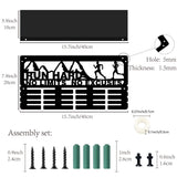 Rectangle Iron Medal Hanger Holder, with Screws & Anchor Plug & Nut & Shim Ring, Running, Mountain, 200x400mm & 100x400x15mm