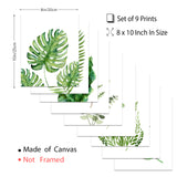 Chemical Fiber Oil Canvas Hanging Painting, Home Wall Decoration Accessories, Leaf Pattern, 250x200mm, 9pcs/set