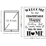 PVC Wall Stickers, Rectangle with Word, for Home Living Room Bedroom Decoration, Word, 440x320mm