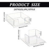 2 Sets 2 Style Acrylic Sticky Note Holder, Notepad Holder, Square, Clear, Finished Product: 94.5x94.5x43mm & 94x94x34mm, 1 set/style