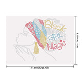 Glass Hotfix Rhinestone, Iron on Appliques, Costume Accessories, for Clothes, Bags, Pants, Human, 297x210mm