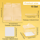 Foldable Transparent Plastic Single Cake Gift Packing Box, Bakery Cake Cupcake Box Container, with Handle and Paper, Square, Clear, Finish Product: 13x13x11cm