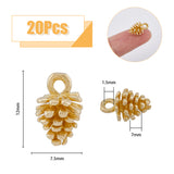 Brass Pendants, Pine Cone, Raw(Unplated), 12x7.5x7mm, Hole: 1.5mm, 20pcs/box