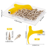 51Pcs 2 Styles Track Shoes DIY Accessories, Including Steel Nail Buckles, Rubber Staple Remover, Mixed Color, 17.5x7.5mm