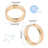 Brass Bead Frames, Circle Frames, Ring, Nickel Free, Real 18K Gold Plated, 10x2.5mm, Hole: 1.2mm, 30pcs/box