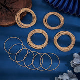 60Pcs Minimalist Steel Spring Chain Stretch Bracelets Set, Guitar String Coil Bracelets, Light Gold, Inner Diameter: 2-1/4 inch(5.85cm)
