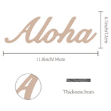 Laser Cut Basswood Wall Sculpture, for Home Decoration Kitchen Supplies, Word Aloha, Word, 120x300x5mm