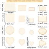 12 Sets 4 Style Wooden Basket Bottoms, Crochet Basket Base, Round & Heart & Square & Rectangle, for Basket Weaving Supplies and Home Decoration Craft, BurlyWood, 1 sets/style