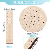 Basswood Plywood Stud Earring Assembly Baking Sealing Resin Coating Jig Support, Polymer Clay Tool, Flat Round/Rectangle, Bisque, 11.95~14.5x3.15~11.95x0.95cm, 2pcs/set