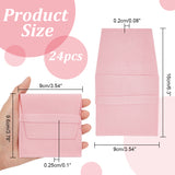 Velvet Jewelry Flap Pouches, Folding Envelope Bag for Earrings, Bracelets, Necklaces Packaging, Rectangle, Pink, 96x90x2.5mm