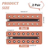 PU Leather Lace-in Boot Zipper Inserts, Tieless Shoe Laces, with Iron Findings, Sienna, 15.6x5.4x0.35cm, Hole: 4.8mm
