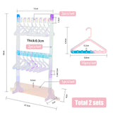 Laser Style Acrylic Earring Display Stands, Holds Up to 16 Pairs, 2-Tier Earring Organizer Holder, Coat Hanger Shapes, Colorful, Finish Product: 2.3x7x30cm, about 21pcs/set