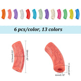 78Pcs 13 Colors Opaque Crackle Acrylic Beads, Curved Tube, Mixed Color, 36x13.5x11.5mm, Hole: 4mm, about 6pcs/color