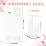 PVC Storage Boxes, Candy Gift Package Supplies, Rectangle, Clear, 10x10x25cm