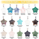 DIY Star Pendant Necklaces Making Kits, Including Gemstone Pendants, Waxed Cotton Cord Necklace Makings and 304 Stainless Steel Women Chain Necklaces, Stainless Steel Color, Necklace: 17.7 inch/18.7 inch, 20pcs/bag