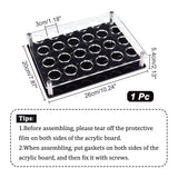 24 Round Holes Acrylic Shot Glasses Holders, Beer Wine Glasses Organizer Rack for Family Party Bar Pub, Rectangle, Clear & Black, 260x200x54mm, Inner Diameter: 30mm