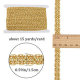 15 Yards Polyester Floral Lace Trim, Braided Lace Ribbon, Garment Accessories, Goldenrod, 1/2~5/8 inch(14~15mm)