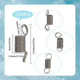 150Pcs Iron Spring Bead Clamps for Beading Jewelry Making, Gunmetal, 13.9x4mm, Hole: 3.2mm