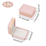 Rectangle PU Leather Pendant Boxes, Pendant Gift Case, Pink, 7.7x10.1x4cm