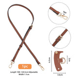 Leather Crossbody Long Purse Straps, with Undamaged Bag D Ring Connector, Sienna, 108~120.5x1.1cm