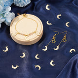 304 Stainless Steel Charms, Moon, Golden, 15.5x11x1mm, Hole: 1mm, 50pcs/box