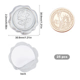 Adhesive Wax Seal Stickers, For Envelope Seal, Silver, 30.8x30.8x2.2mm