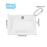 Transparent PVC Coin Wallets, Iron Snap Button & Bead Chain Change Purse, Card Holder, Clear, 17.5cm