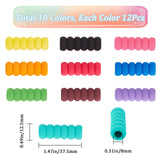 120Pcs 10 Colors EVA Foam Pencil Gripper, Pencil Holder, for Kids Students, Mixed Color, 37.5x12.5mm, Inner Diameter: 8mm, 12pcs/color