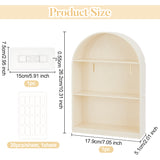 3-Tier Plastic Wall-Mounted Action Figures Display cases, Dustproof Hanging Self-Adhesion Rack for Minifigures Toys, Light Yellow, 26.2x17.9x5.1cm