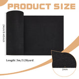 Polyester Felt Fabric, DIY Crafts, Black, 300x24x0.2cm