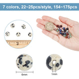 154~175Pcs 7 Styles Natural Mixed Gemstone Beads Kits, Faceted Round & Round, Mixed Dyed and Undyed, 6mm, Hole: 1mm, 22~25pcs/style