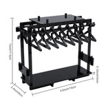 Acrylic Earring Display Stands, Clothes Hanger Shaped Earring Organizer Holder with 16Pcs Hangers, Black, Finish Product: 17.5x6x14cm