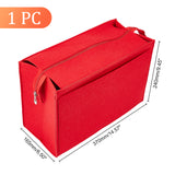 Felt Purse Organizer Insert, Handbag Tote Shaper Organiser with Zipper, Bag Accessories, Rectangle, Red, 37x16.5x24cm