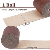 PU Imitation Leather Cord, for Clothing, Flat, Sienna, 50x1.2mm, about 2.19 Yards(2m)/Roll