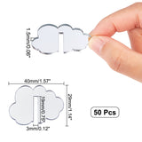 Cloud Acrylic Wine Glass Charms Tag, Wine Glass Marker, for Wedding Party Decoration, Silver, 29x40x1.5mm