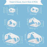 24Pcs 6 Style POM Plastic Hose Flow Regulators, Robert Clamps, Water Stop Clamp, White, 24~56x15~38x10.5~25mm, Inner Diameter: 20~49x9.5~29mm, 4pcs/style